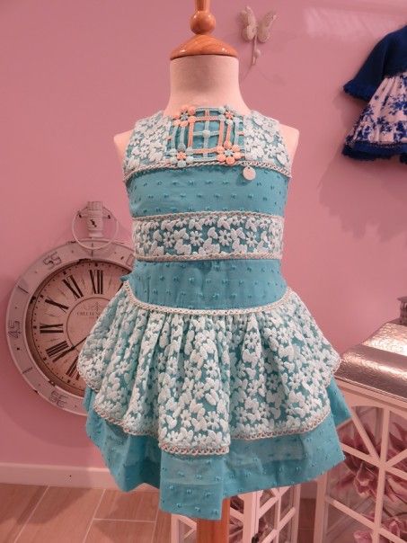 Vestido para niña turquesa Foque Primavera Verano